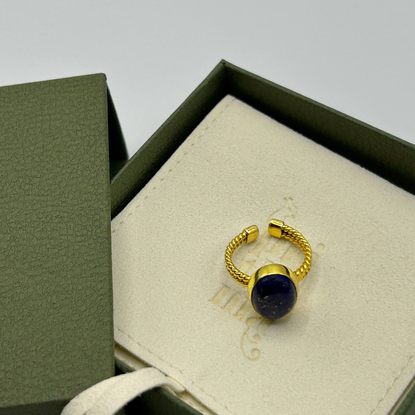 Lapislazuli ring vergoldet
