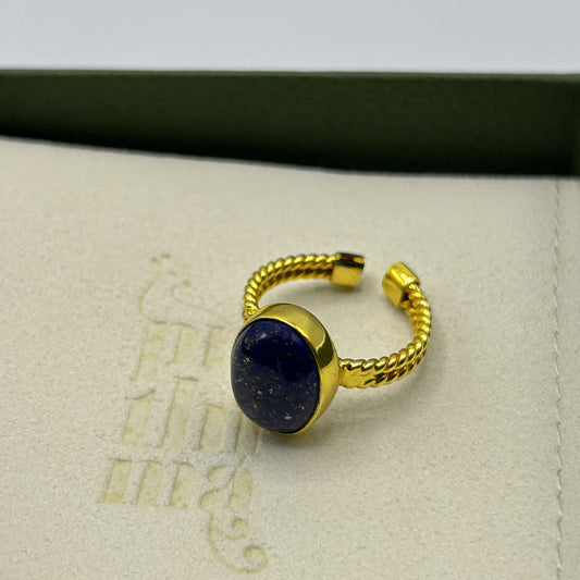 Lapislazuli ring vergoldet